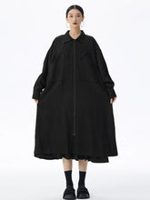 Avant-Garde Lightweight Oversized Maxi Coat – Zip-Front Duster